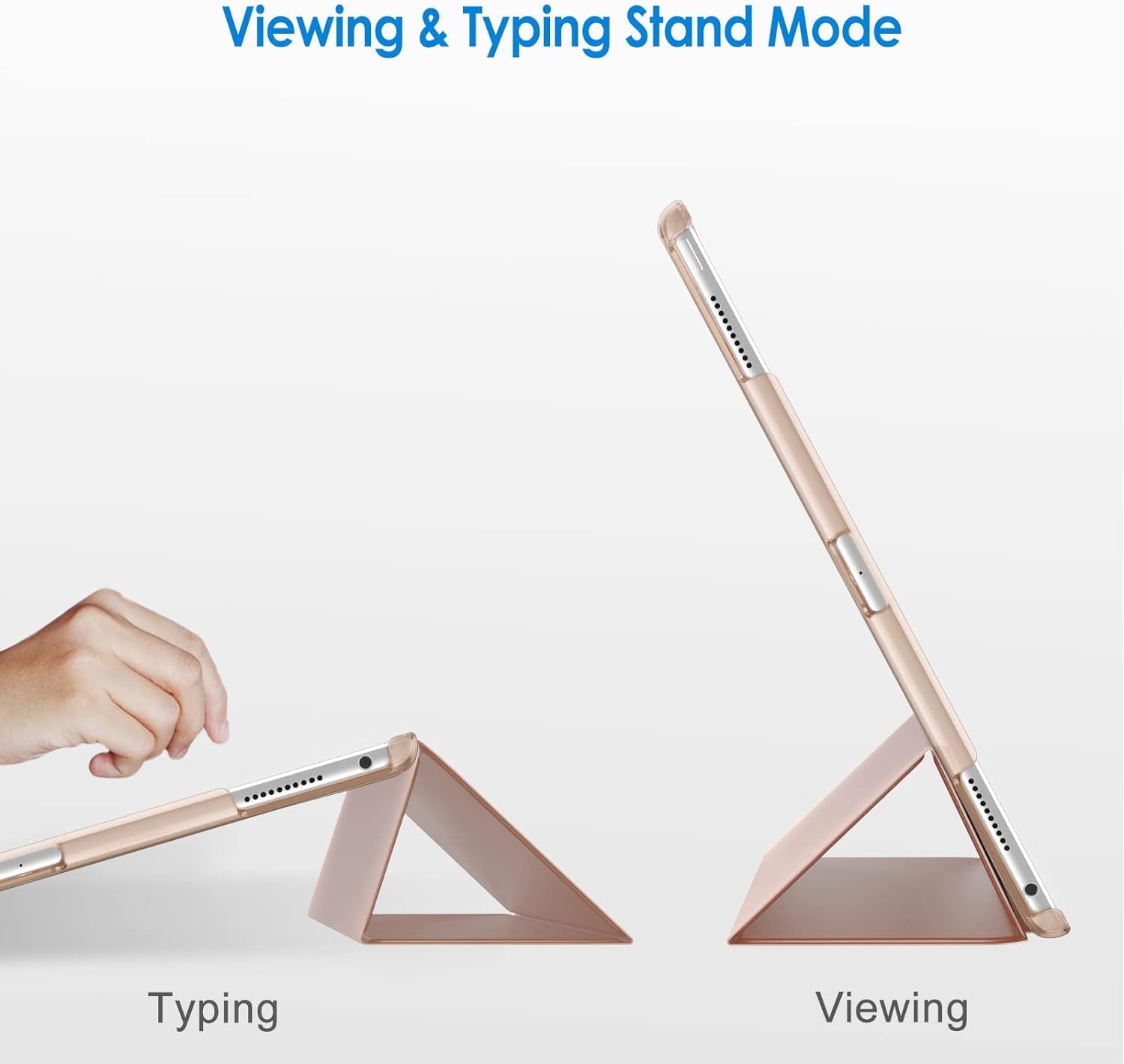 SU Case for iPad Pro 12.9 Case 2nd Generation 2017/1st Generation 2015(Model: A1584 A1652 A1670 A1671 A1821), Ultra Slim Lightweight Stand Smart Case with Translucent Frosted Back Cover