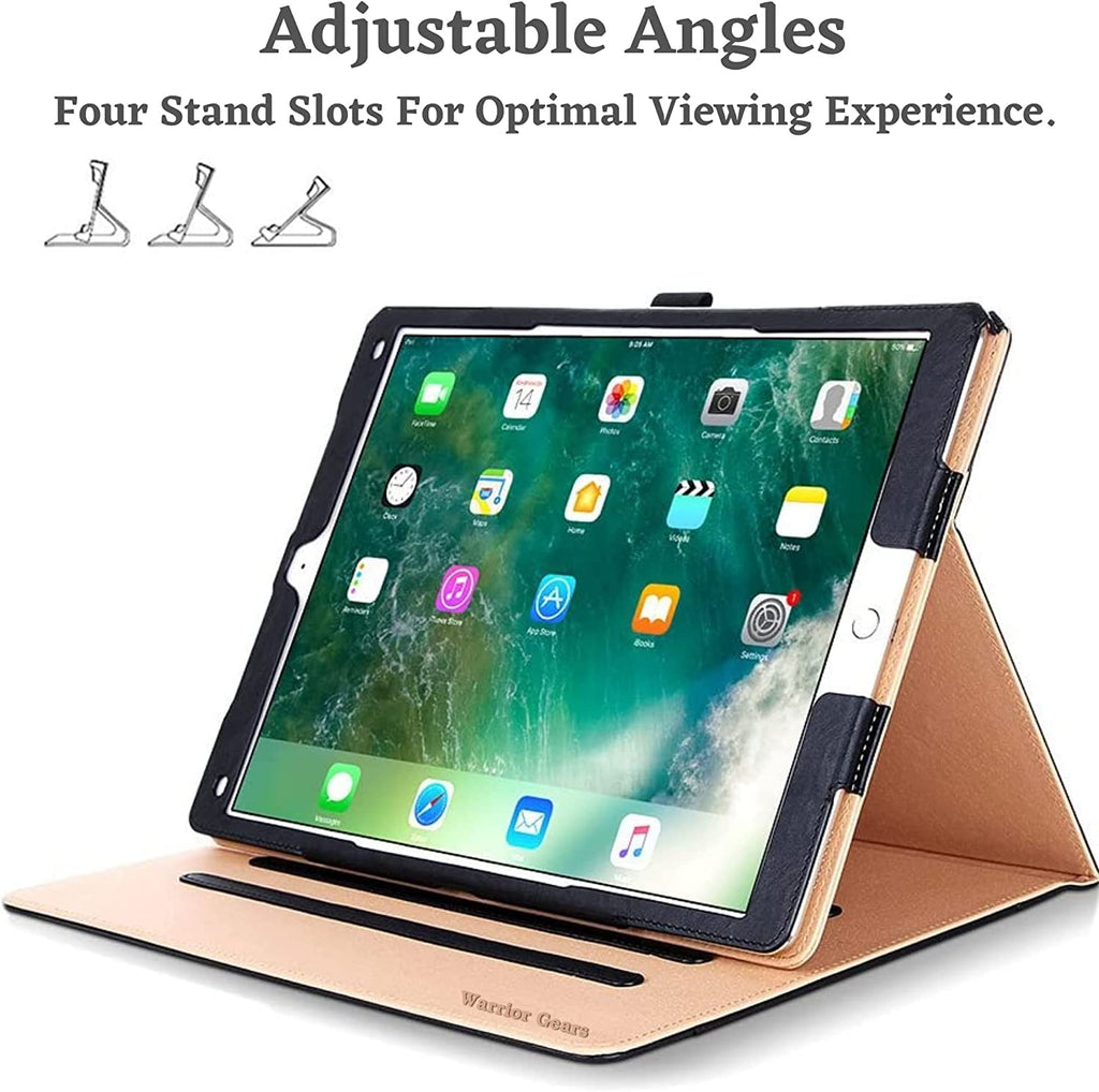 Dv-Case New Black & Tan Apple iPad 10.2”- 7th Gen 2019 / 8th Gen 2020 9th Gen 2021 iPad Air 3 iPad Pro 10.5 Case Leather Case-with Built-in magnet for Sleep & Awake Feature -PU Leather Case