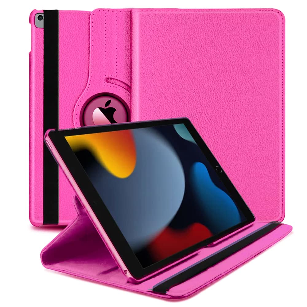 For iPad 10.2 Case 9th/8th/7th Generation (2021/2020/2019) 360 Leather Wallet Rotating Durable Protective Cover with Auto Wake/Sleep
