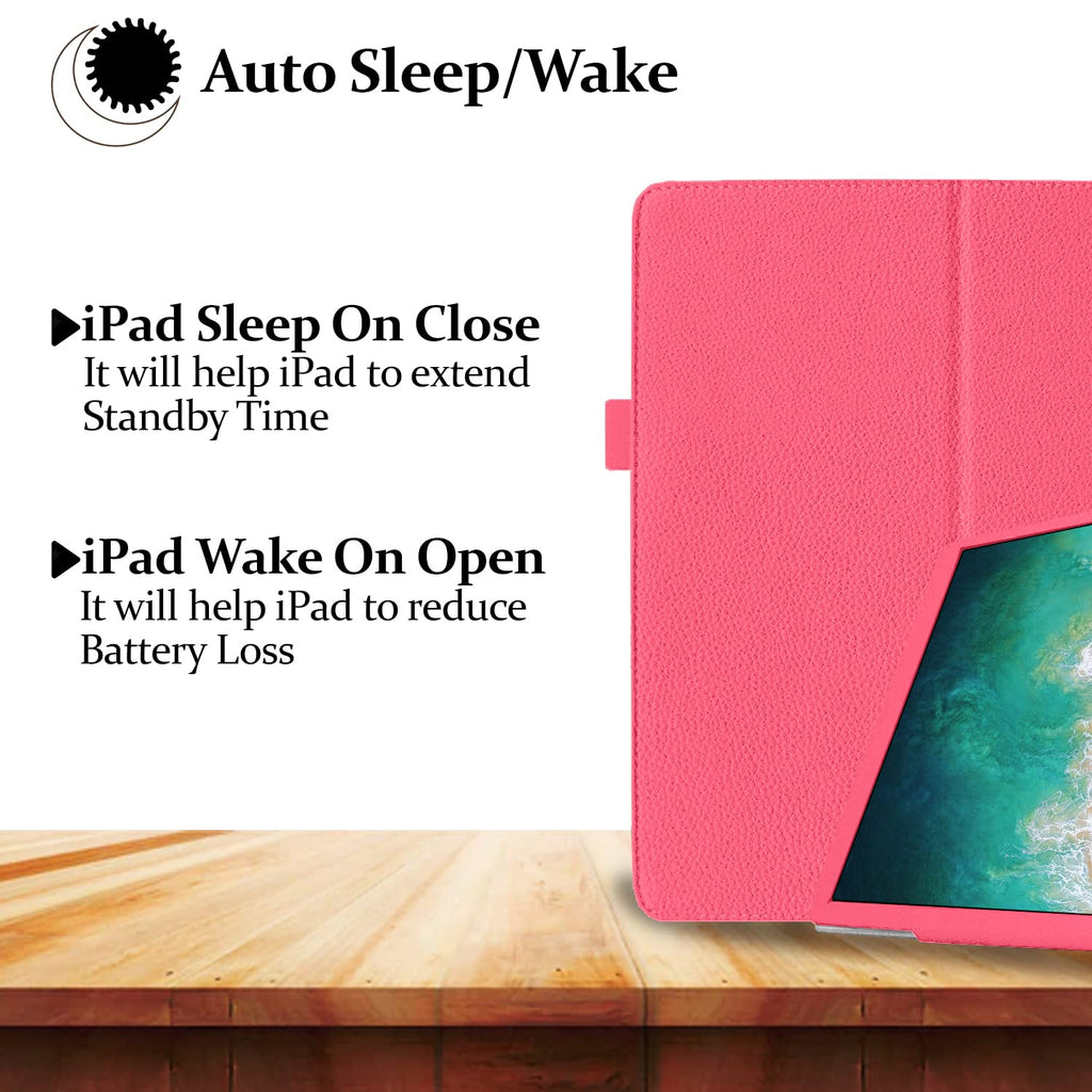 DV Flip Stand Case for iPad 10.2-inch 9th/8th/7th Generation, Premium PU Leather Cover with Pencil Holder and Magnetic Closure, Shockproof Folio Stand Case, Supports Auto Sleep/Wake