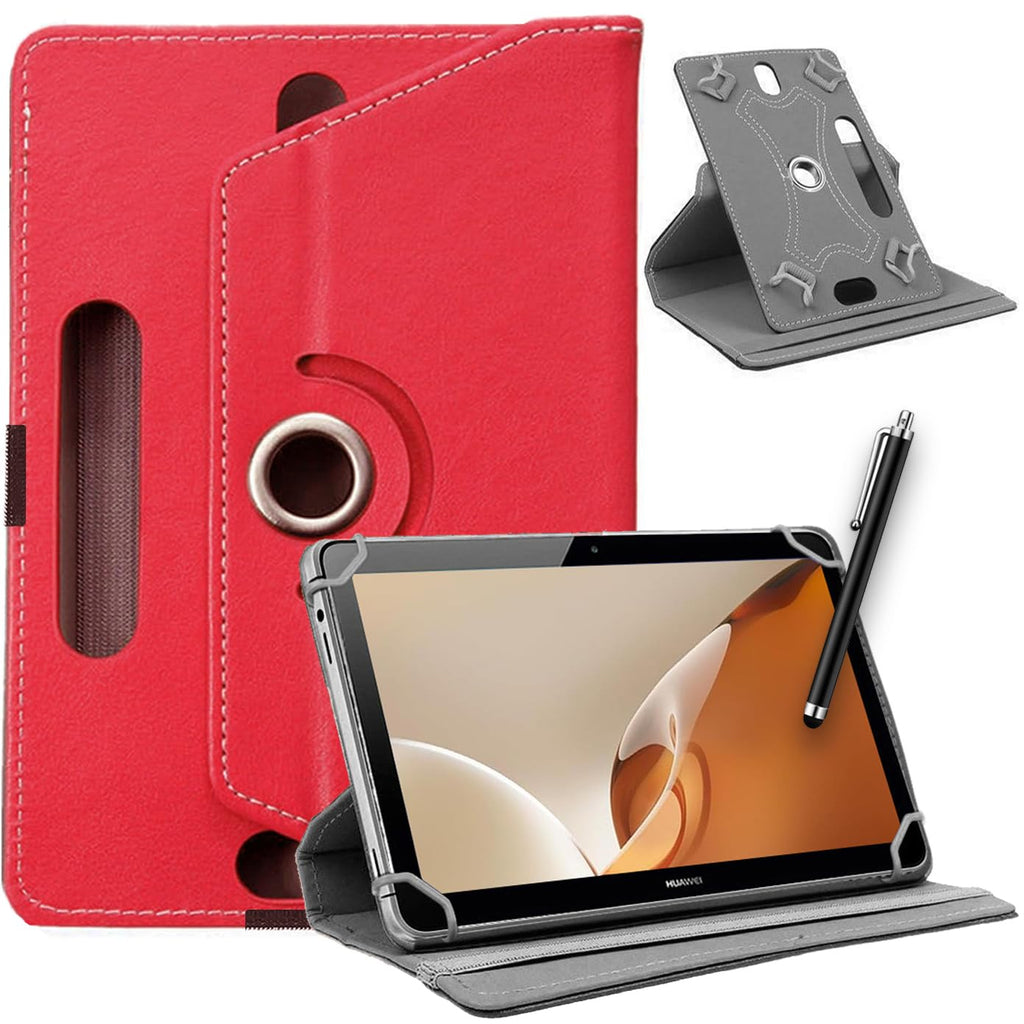 SU 10 inch Tablet Case - Universal Stand Case Folio Cover Magic Leather 360° Rotating Case Fits for ALL 10 Inch & 10.1in Inch Tablets + Stylus Pen