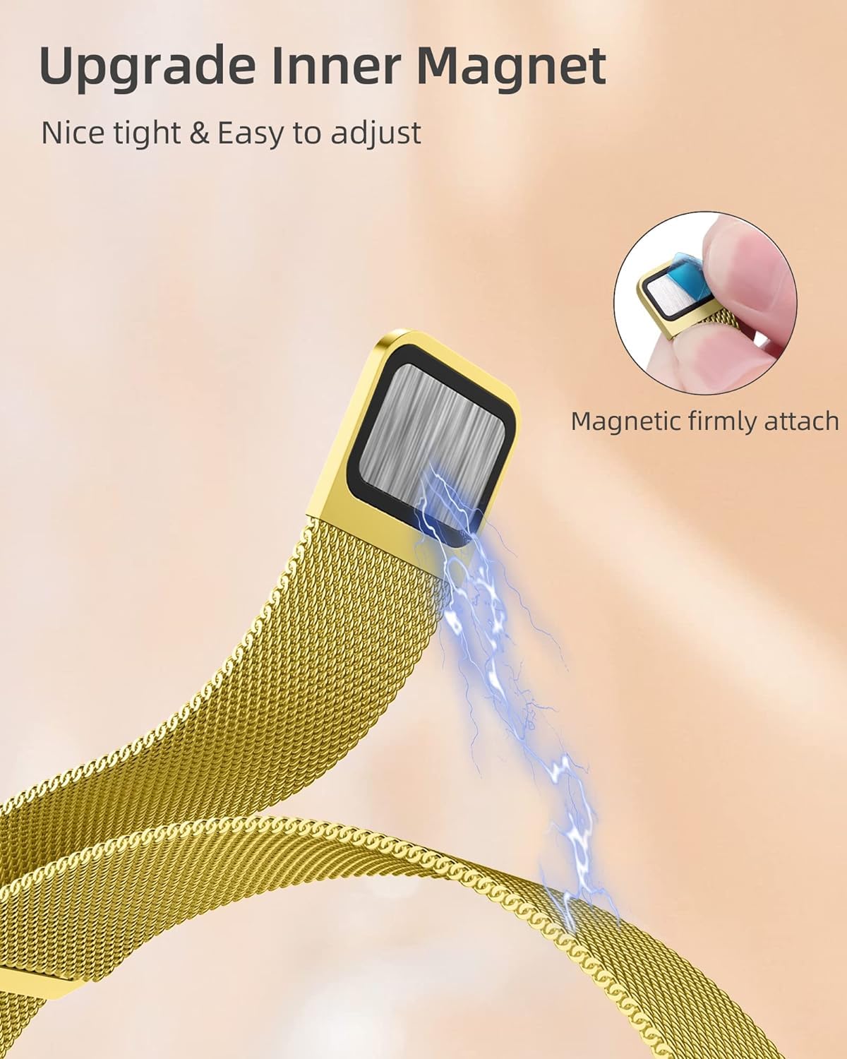 DV Milanese Strap Compatible with Apple Watch Straps 41mm 40mm 38mm Women Men, Dual Magnetic Adjustable Band for iWatch Series 8 7 6 5 4 3 2 1 SE, Fashion Metal Strap for Smart iWatch