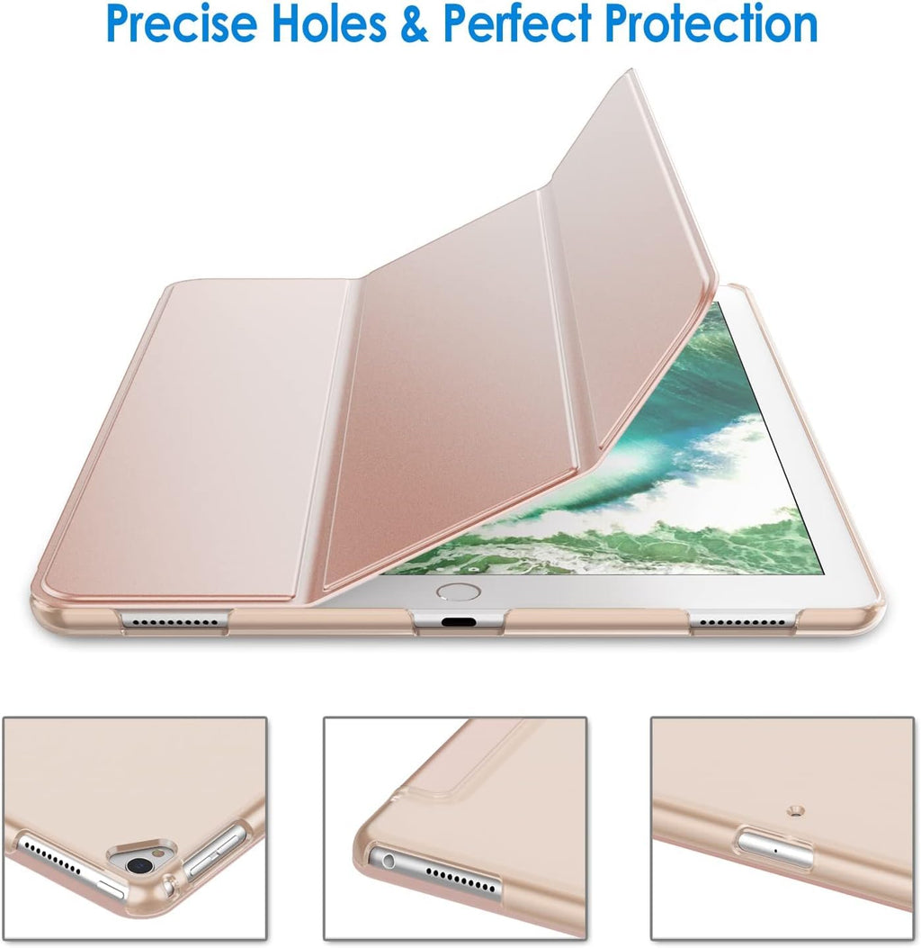 SU Case for iPad Pro 12.9 Case 2nd Generation 2017/1st Generation 2015(Model: A1584 A1652 A1670 A1671 A1821), Ultra Slim Lightweight Stand Smart Case with Translucent Frosted Back Cover