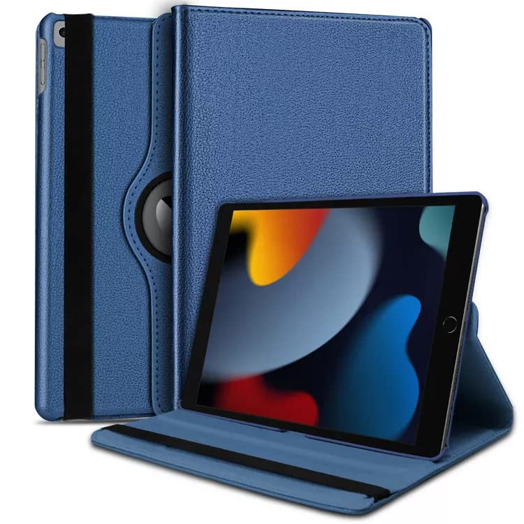 For iPad 10.2 Case 9th/8th/7th Generation (2021/2020/2019) 360 Leather Wallet Rotating Durable Protective Cover with Auto Wake/Sleep