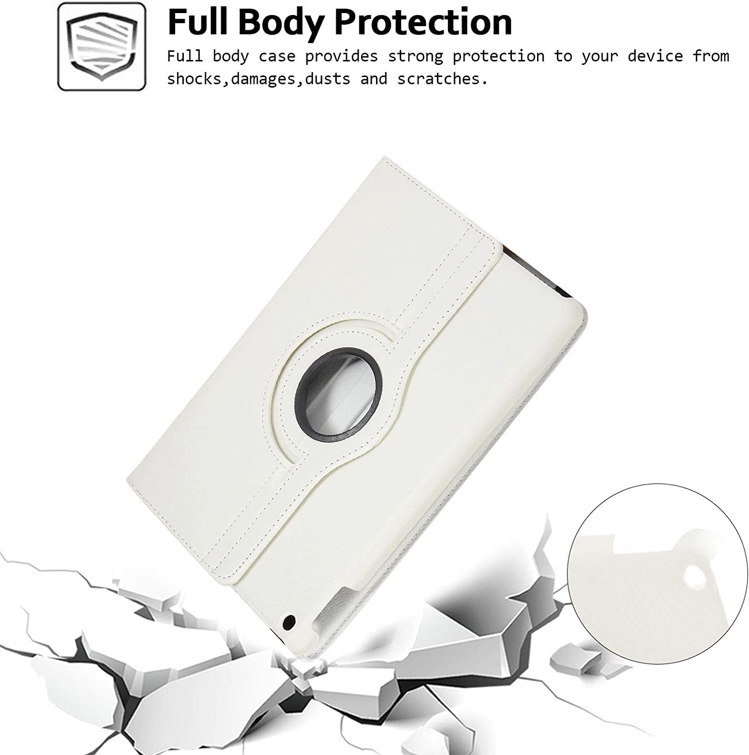 DV Rotating Case for iPad Pro 12.9 (2nd Gen) 2017 / iPad Pro 12.9 (1st Gen) 2015-360 Degree Rotating Stand Case with Smart Protective Cover Auto Sleep/Wake