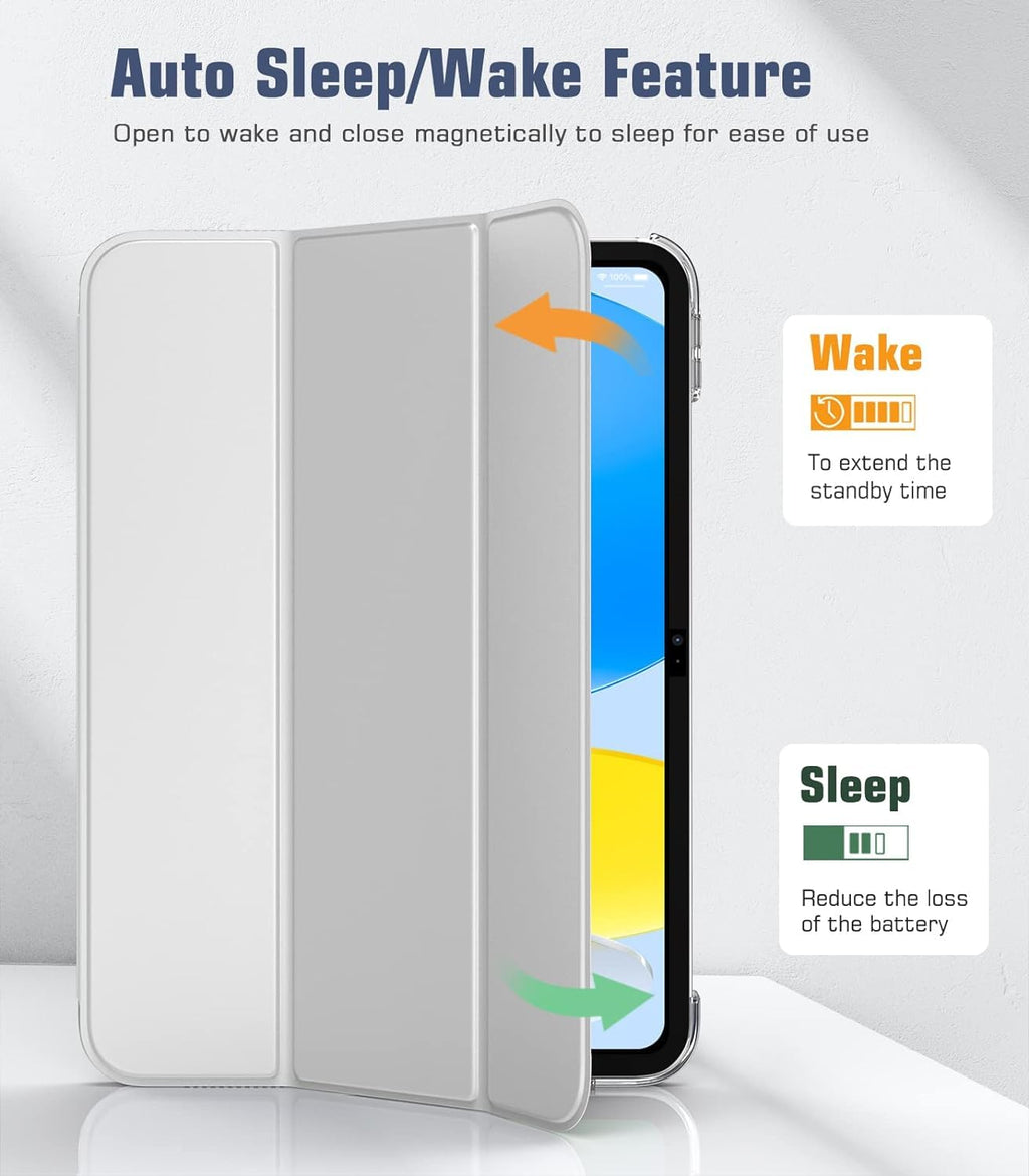 SU for A16 2025 11th / 10th Generation (2025/2022,11 inch/10.9 Inch), Slim Stand Hard PC Translucent Back Shell Smart Cover Case, Support Touch ID, Auto Wake/Sleep