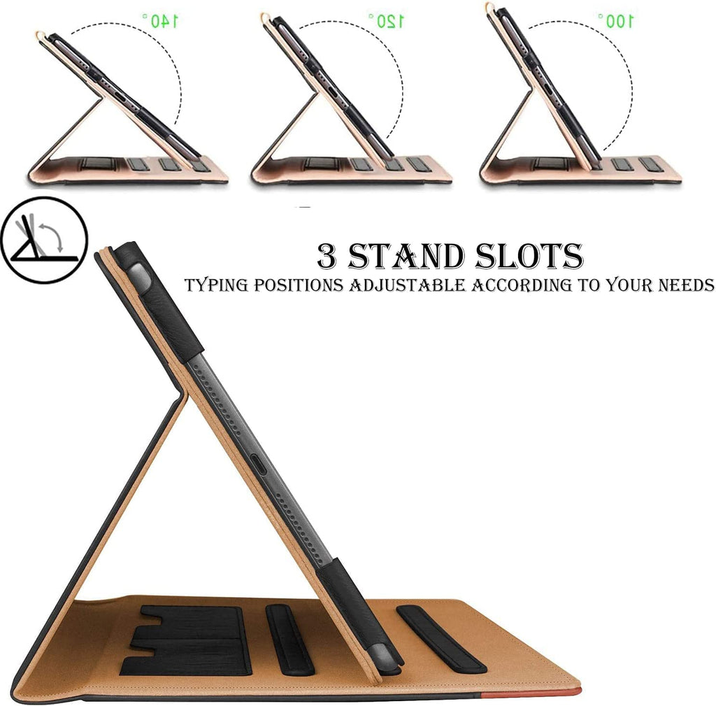 Genuine Tan Case For iPad Mini 2 3 (2013/2014) 7.9 inch, Full Protection Smart Leather Cover with Auto Wake/Sleep and Pocket for Notes