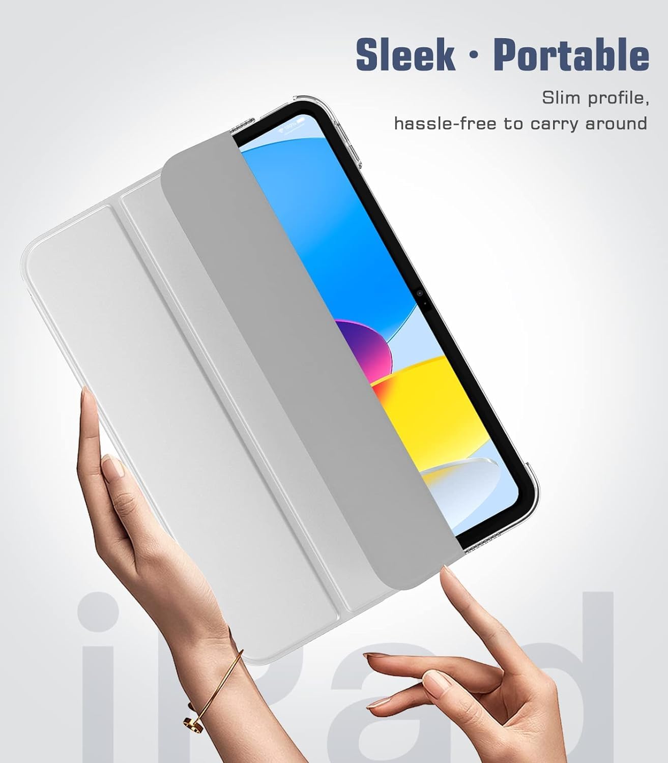 SU for A16 2025 11th / 10th Generation (2025/2022,11 inch/10.9 Inch), Slim Stand Hard PC Translucent Back Shell Smart Cover Case, Support Touch ID, Auto Wake/Sleep