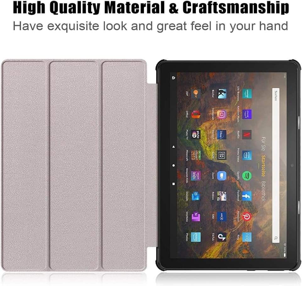 New Kindle Fire HD 8 Inch Tablet Case & 8 Inch Plus Tablet Case (12th/10th Gen 2024/2022/2020Release) -Trifold Stand Cover with Auto Wake/Sleep