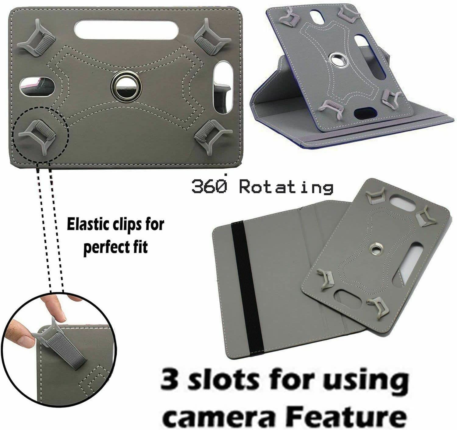 DV 10inch Tablet Case Cover - Universal Leather Stand Case Folio Cover Magic Leather 360° Rotating Case Fits for ALL 10" Inch & 10.1" Inch Android Tablets tab