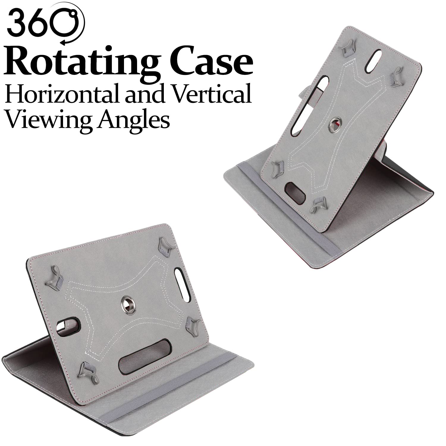 Universal 7 inch 360 Rotating Case Fits All 7 and 7.1 inches Android Tablets, Smooth Interior, PU Leather Exterior Supports Multiple Viewing Angles, Lightweight Folio Wallet Case Cover