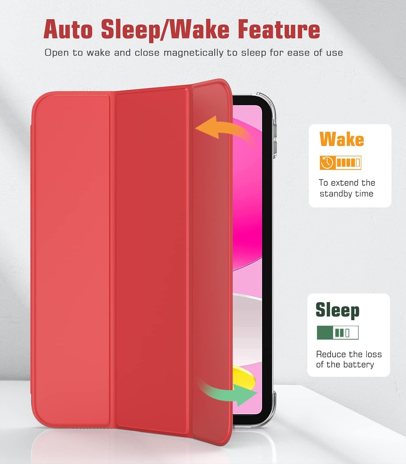 SU for A16 2025 11th / 10th Generation (2025/2022,11 inch/10.9 Inch), Slim Stand Hard PC Translucent Back Shell Smart Cover Case, Support Touch ID, Auto Wake/Sleep