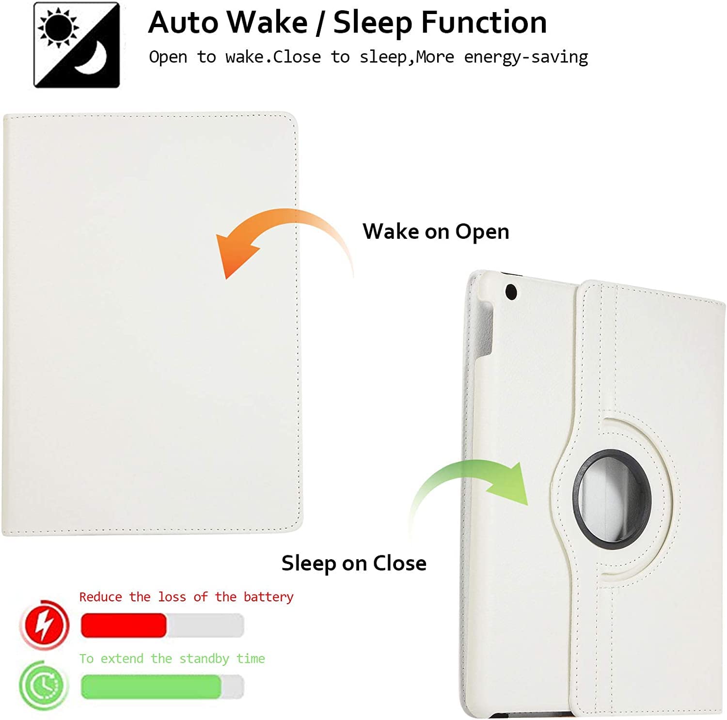 DV Rotating Case for iPad Pro 12.9 (2nd Gen) 2017 / iPad Pro 12.9 (1st Gen) 2015-360 Degree Rotating Stand Case with Smart Protective Cover Auto Sleep/Wake