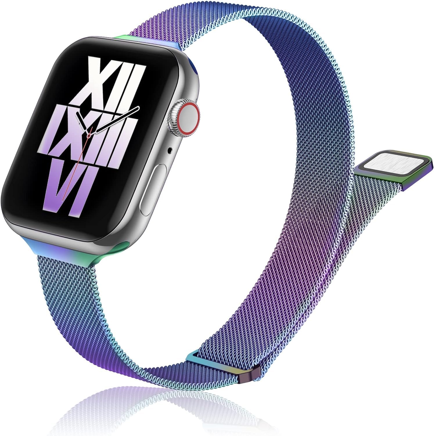 DV Milanese Strap Compatible with Apple Watch Straps 41mm 40mm 38mm Women Men, Dual Magnetic Adjustable Band for iWatch Series 8 7 6 5 4 3 2 1 SE, Fashion Metal Strap for Smart iWatch