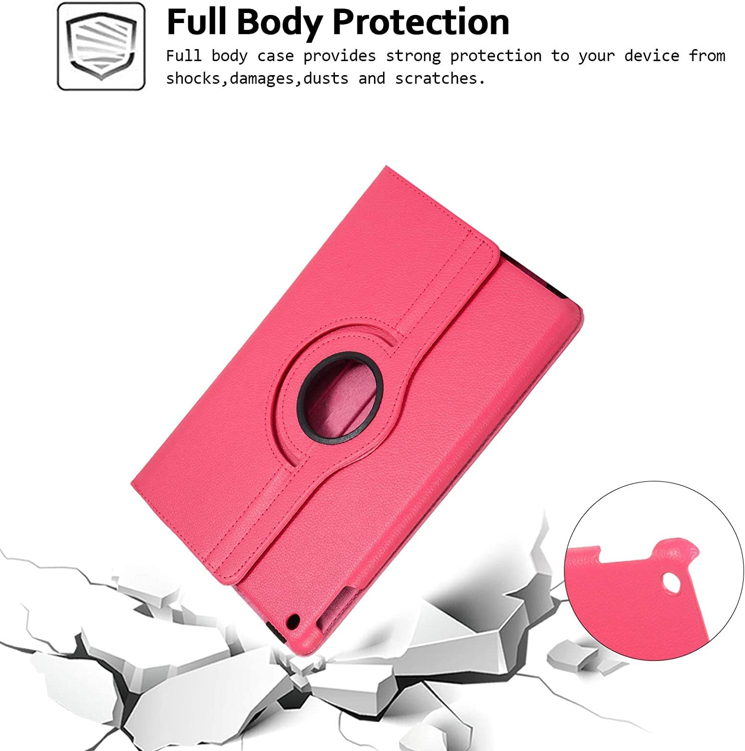 DV Rotating Case for iPad Pro 12.9 (2nd Gen) 2017 / iPad Pro 12.9 (1st Gen) 2015-360 Degree Rotating Stand Case with Smart Protective Cover Auto Sleep/Wake