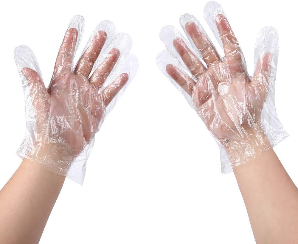 Disposable Gloves Plastic Gloves 10,000 Counts for Cooking Food Prep Gloves Clear Food Service Gloves Safe Kitchen Gloves for Food Handling Household Cleaning Party Celebration| 100 Pack