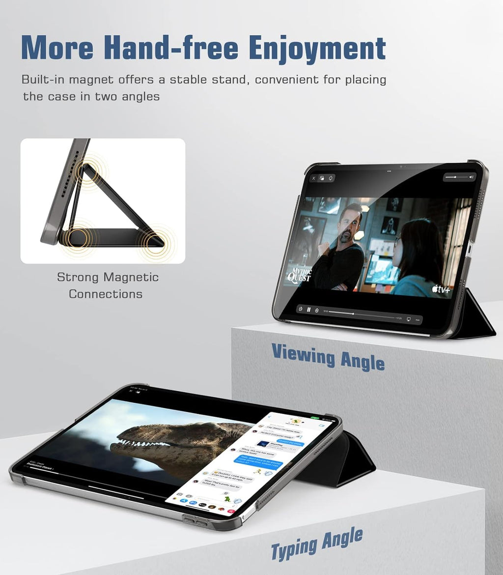 SU for A16 2025 11th / 10th Generation (2025/2022,11 inch/10.9 Inch), Slim Stand Hard PC Translucent Back Shell Smart Cover Case, Support Touch ID, Auto Wake/Sleep