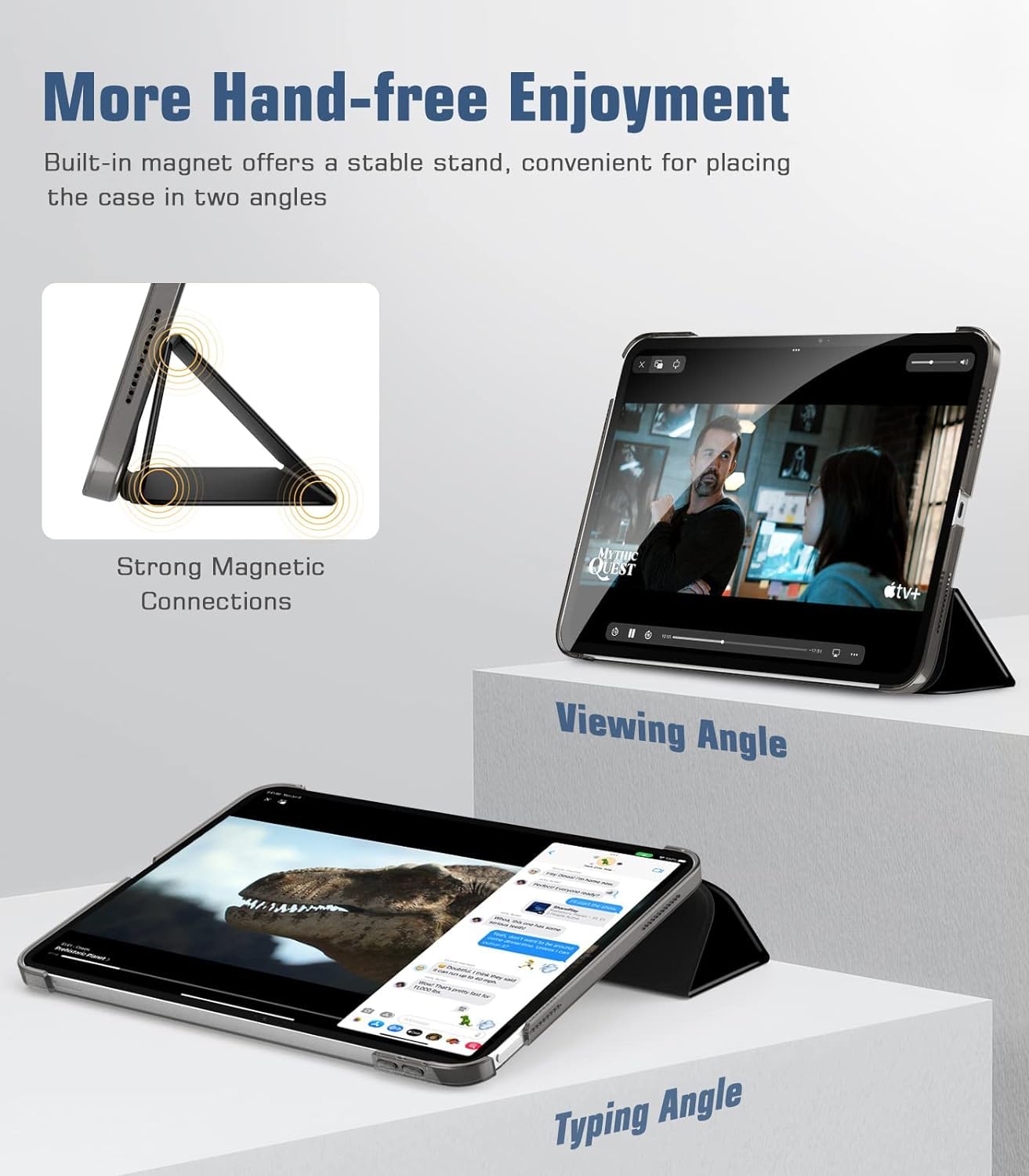 SU for A16 2025 11th / 10th Generation (2025/2022,11 inch/10.9 Inch), Slim Stand Hard PC Translucent Back Shell Smart Cover Case, Support Touch ID, Auto Wake/Sleep