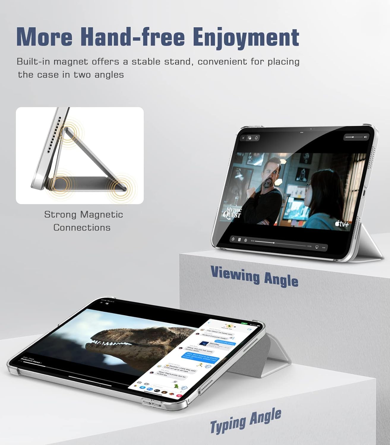 SU for A16 2025 11th / 10th Generation (2025/2022,11 inch/10.9 Inch), Slim Stand Hard PC Translucent Back Shell Smart Cover Case, Support Touch ID, Auto Wake/Sleep