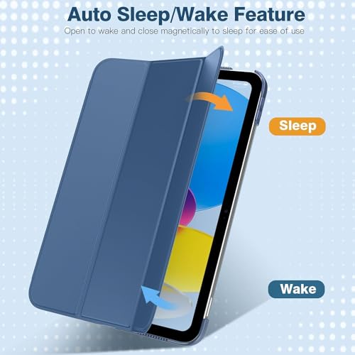 SU for A16 2025 11th / 10th Generation (2025/2022,11 inch/10.9 Inch), Slim Stand Hard PC Translucent Back Shell Smart Cover Case, Support Touch ID, Auto Wake/Sleep