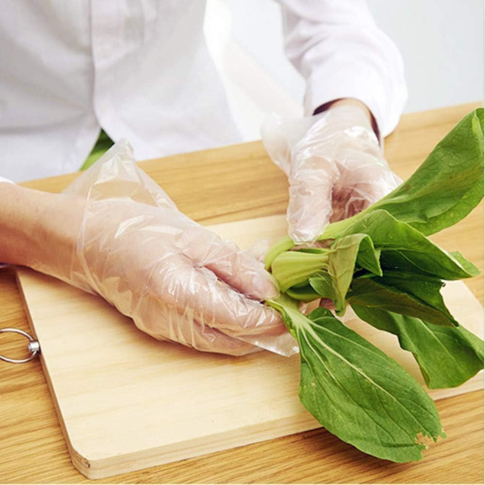 Disposable Gloves Plastic Gloves 10,000 Counts for Cooking Food Prep Gloves Clear Food Service Gloves Safe Kitchen Gloves for Food Handling Household Cleaning Party Celebration| 100 Pack