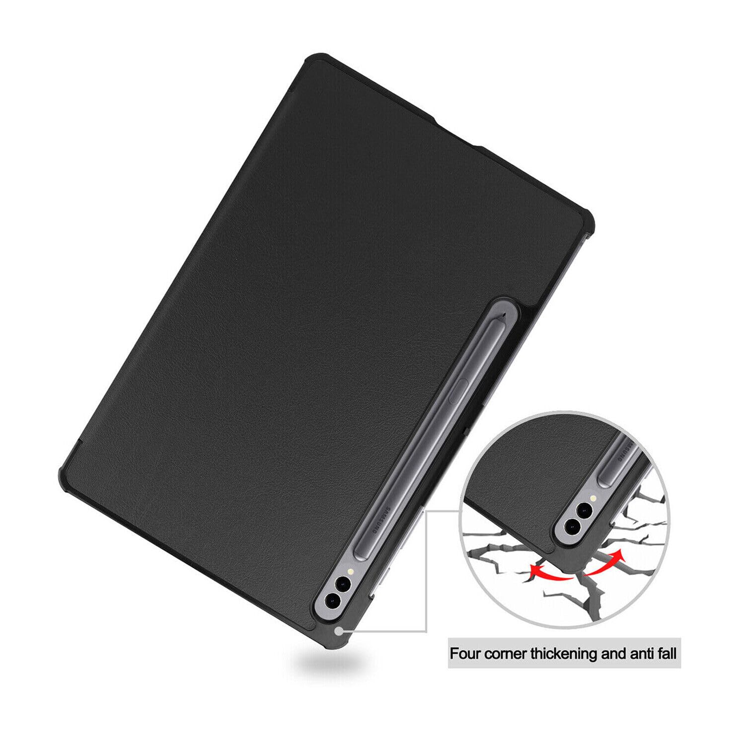 Samsung Galaxy Tab S10 Plus/S9 FE Plus/S9 Plus 12.4-inch Case, Hard Back Smart Cover with Auto Wake/Sleep, Multi-Angle Stand, S Pen Holder