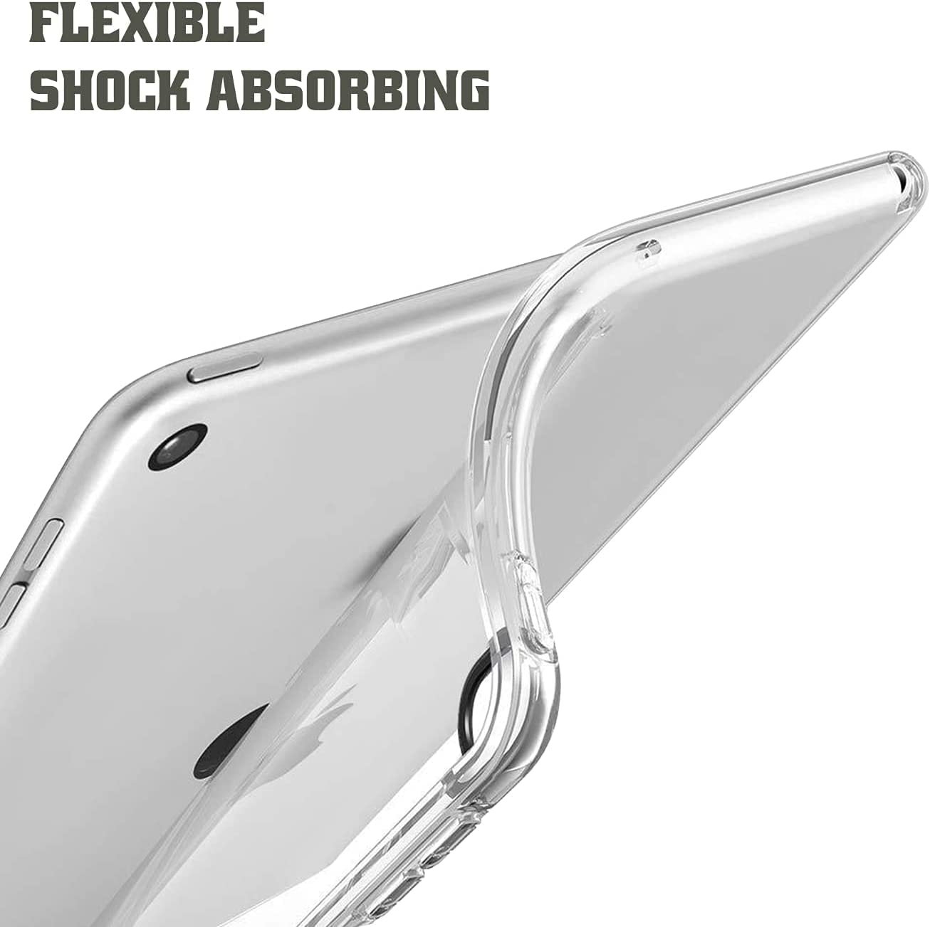 PURE HITECH Case for iPad 10.2 inch 2021/2020/2019 (9th/8th/7th Generations) | TPU Silicone Gel Transparent iPad 10.2 Case