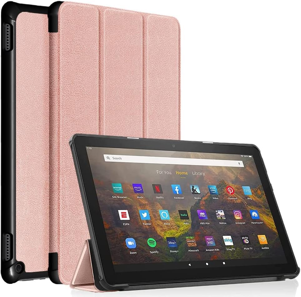 Hard Back Case for Amazon Fire HD 10 & 10 Plus Tablet, 25.4 cm, 13th/11th Generation 2023/2021, Tri-Fold Stand Cover with Auto Wake/Sleep