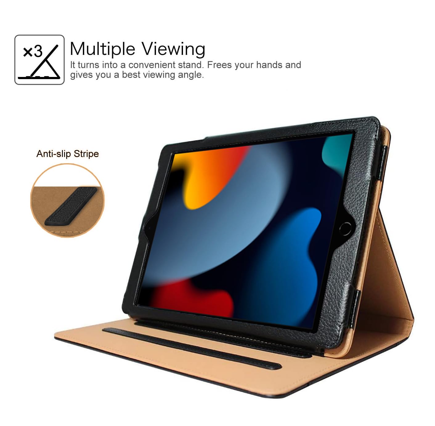 For Apple iPad 10.2 inch 9th/ 8th/ 7th Generation, Smart Magnetic Stand Case, Leather Cover with Magnetic Closure, Anti-Scratch and Lightweight Case (2021/2020/2019)