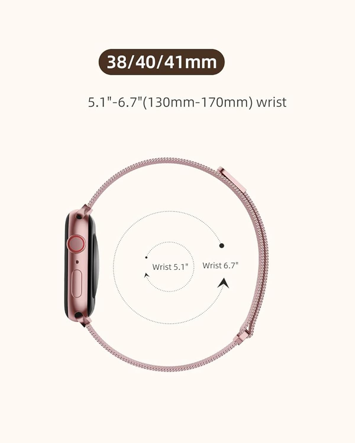 DV Milanese Strap Compatible with Apple Watch Straps 41mm 40mm 38mm Women Men, Dual Magnetic Adjustable Band for iWatch Series 8 7 6 5 4 3 2 1 SE, Fashion Metal Strap for Smart iWatch