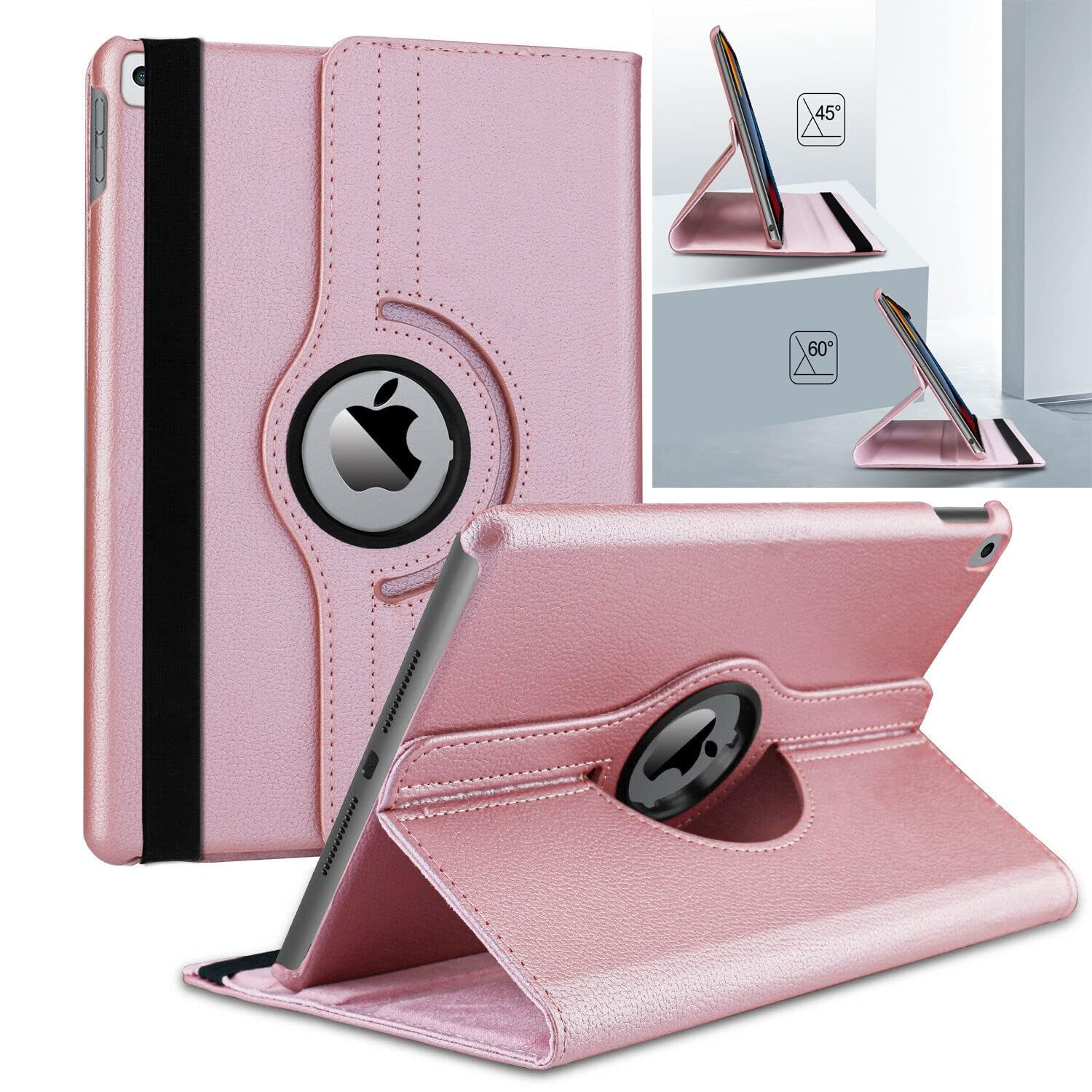 For iPad 10.2 Case 9th/8th/7th Generation (2021/2020/2019) 360 Leather Wallet Rotating Durable Protective Cover with Auto Wake/Sleep