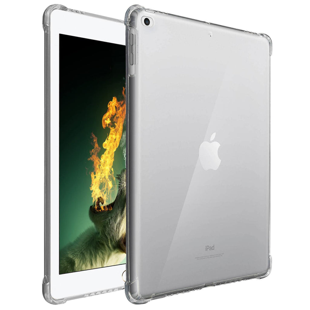 PURE HITECH Apple iPad 9.7 Inch (6th Generation 2018 / 5th Gen 2017 / Air 1 2013 / Air 2 2014) Bumper Case - Silicone Gel Transparent Soft Back Shell Cover, Slim Lightweight Clear