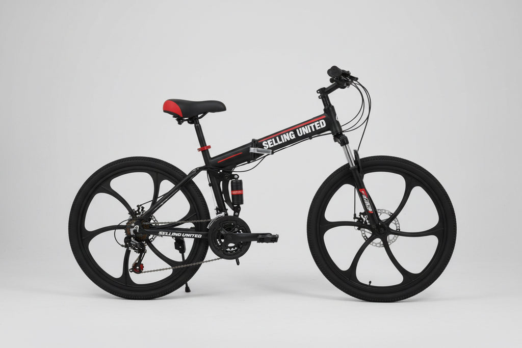 selling united 26inch Foldable Mountain Bike Dual Suspension Hardtail Bicycle Men Women Mountain Bike 21 Speed Drivetrain Lightweight Frame Sport Cycling Bike for Adult