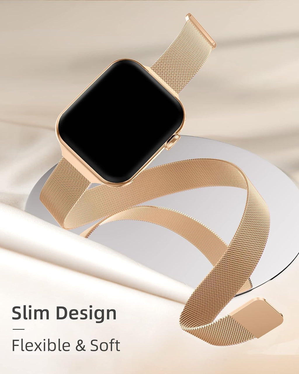 DV Milanese Strap Compatible with Apple Watch Straps 41mm 40mm 38mm Women Men, Dual Magnetic Adjustable Band for iWatch Series 8 7 6 5 4 3 2 1 SE, Fashion Metal Strap for Smart iWatch