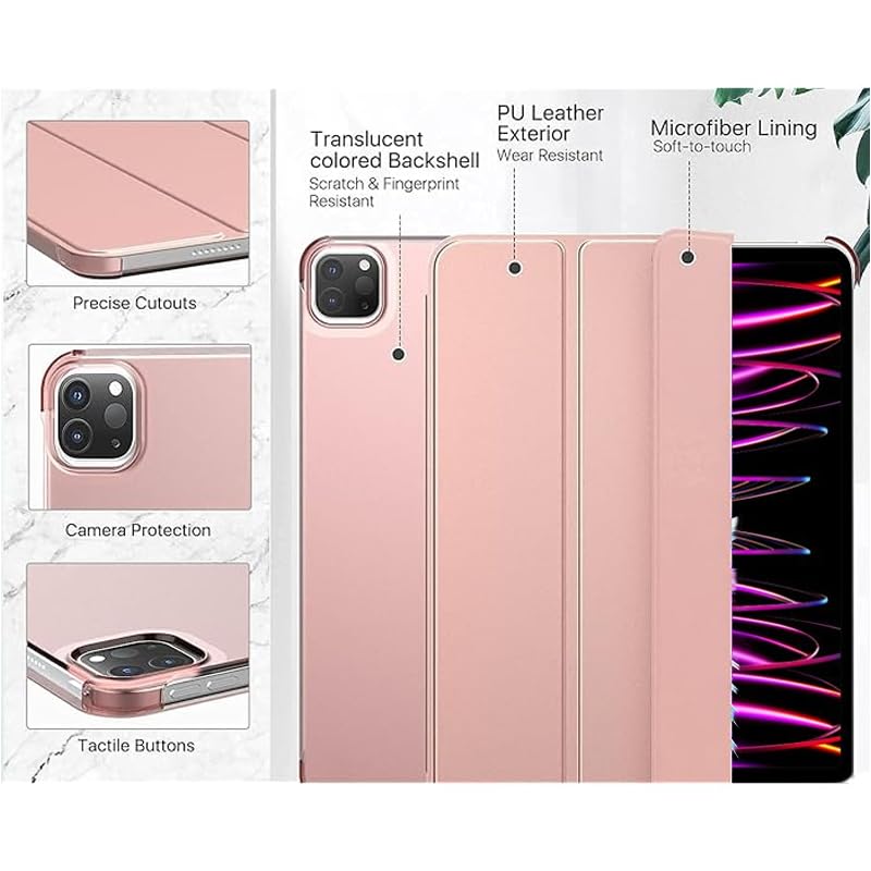 Selling United Case for iPad Pro 12.9-Inch (6th/5th Generation, 2022/2021 Model), Slim Stand Hard Back Shell Smart Cover with Auto Wake/Sleep