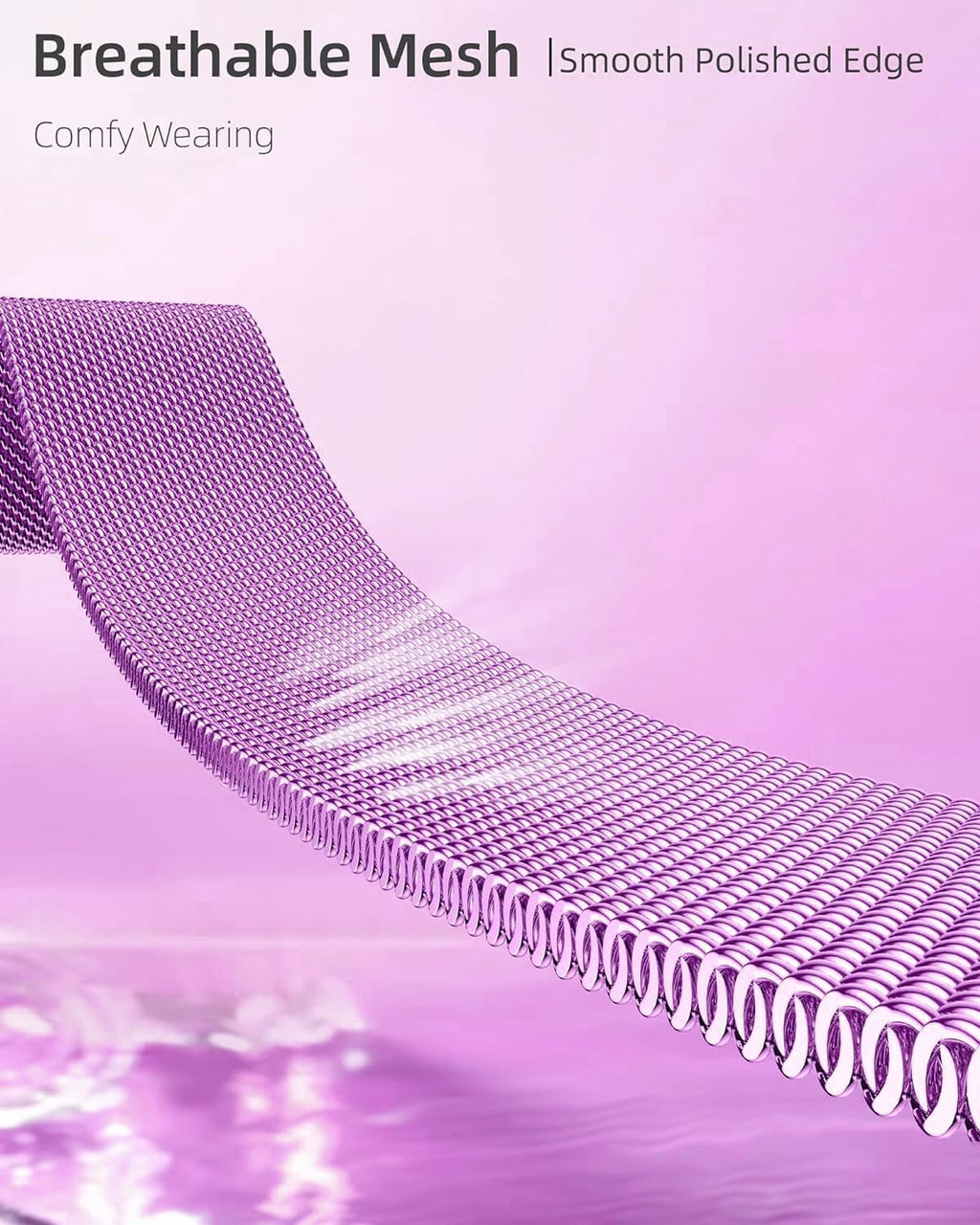 DV Milanese Strap Compatible with Apple Watch Straps 45mm 44mm 42mm Women Men, Magnetic Adjustable Band for iWatch Series 8 7 6 5 4 3 2 1 SE, Fashion Metal Strap for Smart iWatch (Purple)