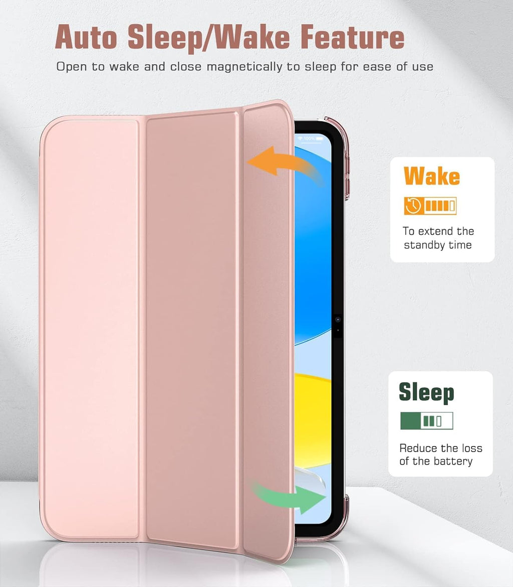 SU for A16 2025 11th / 10th Generation (2025/2022,11 inch/10.9 Inch), Slim Stand Hard PC Translucent Back Shell Smart Cover Case, Support Touch ID, Auto Wake/Sleep