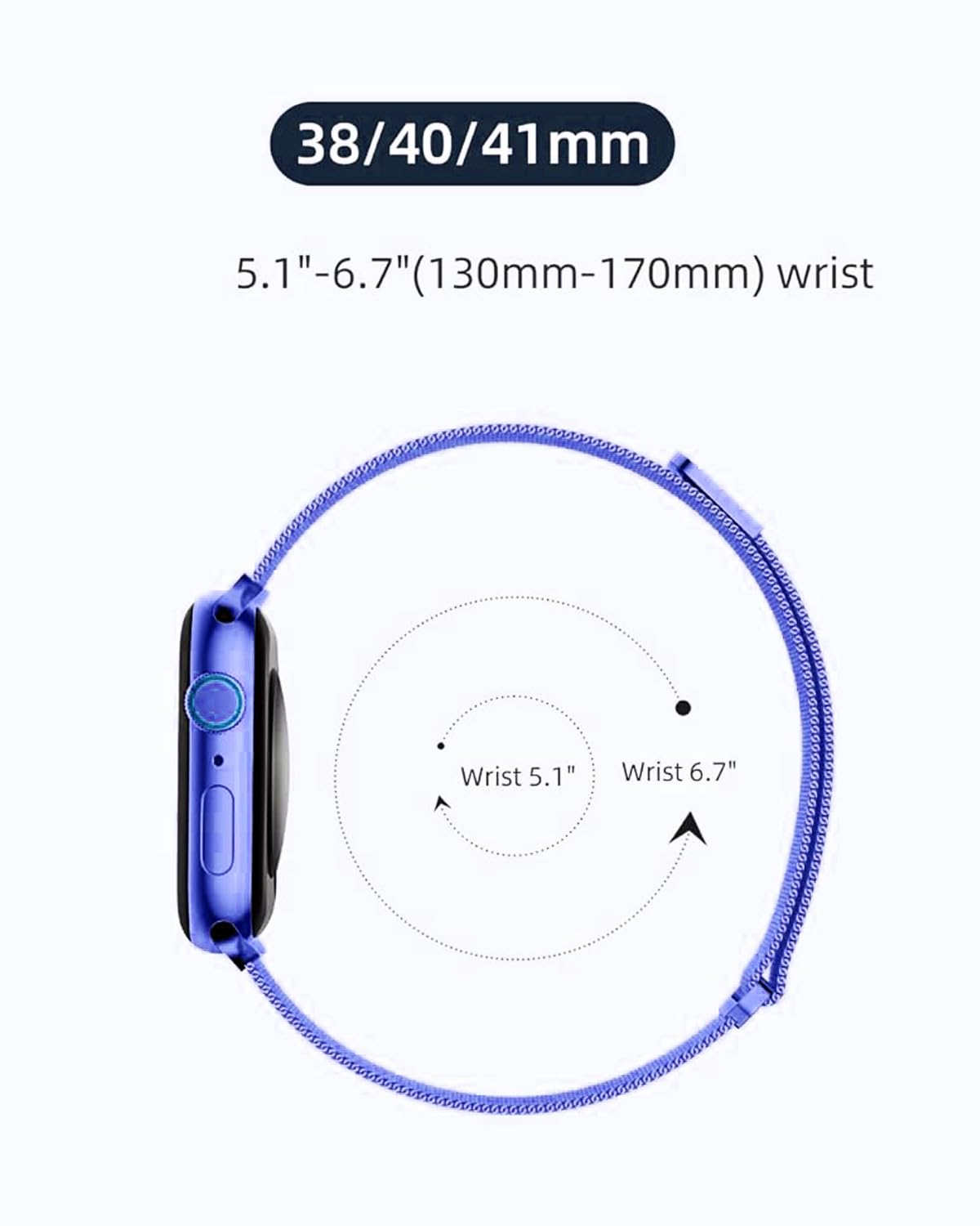 DV Milanese Strap Compatible with Apple Watch Straps 41mm 40mm 38mm Women Men, Dual Magnetic Adjustable Band for iWatch Series 8 7 6 5 4 3 2 1 SE, Fashion Metal Strap for Smart iWatch