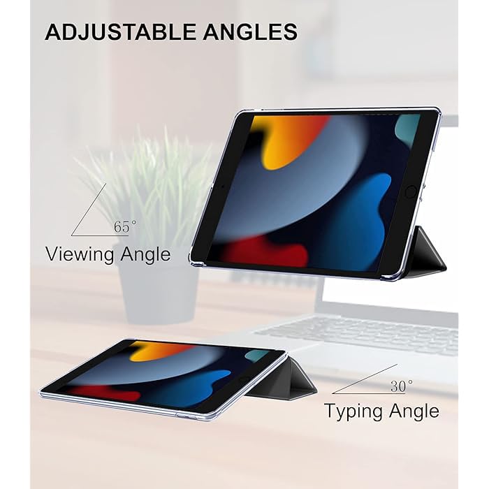 iPad 10.2 Case - Slim Hard Back Smart Cover for iPad 9th/8th/7th Generation