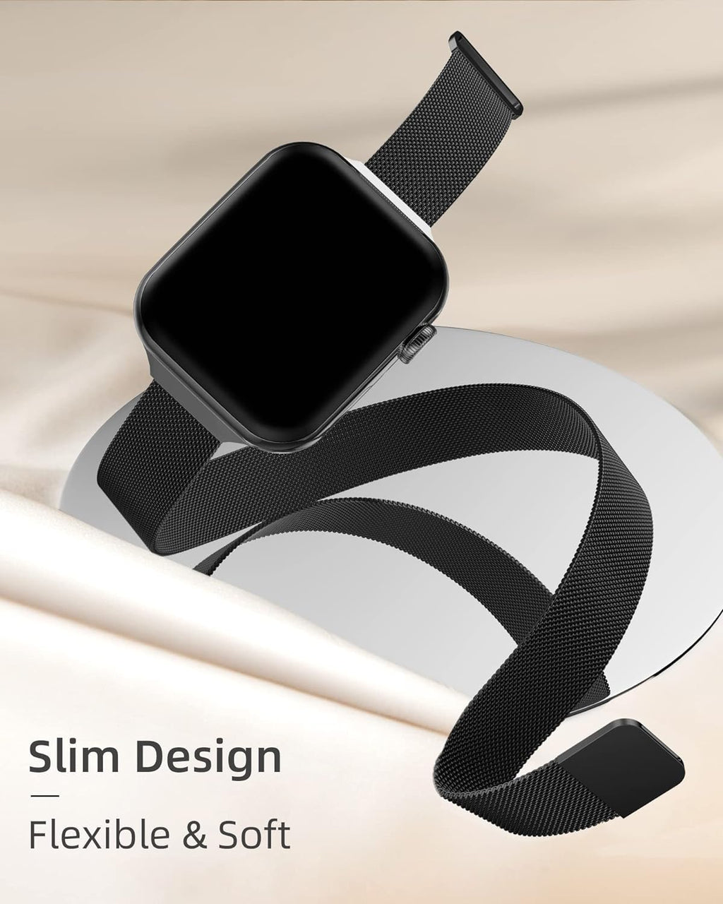 DV Milanese Strap Compatible with Apple Watch Straps 41mm 40mm 38mm Women Men, Dual Magnetic Adjustable Band for iWatch Series 8 7 6 5 4 3 2 1 SE, Fashion Metal Strap for Smart iWatch