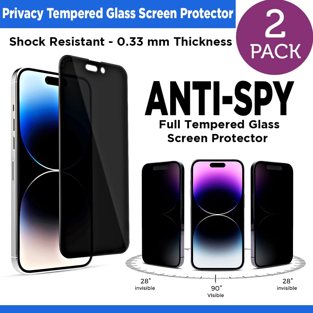 selling united IPhone 16 Privacy Screen Protector, Easy Installation, Anti-Drop, Anti-Scratch, Case Friendly, 28° Anti-Spy, Anti-Fingerprint, Bubble Free, Grey