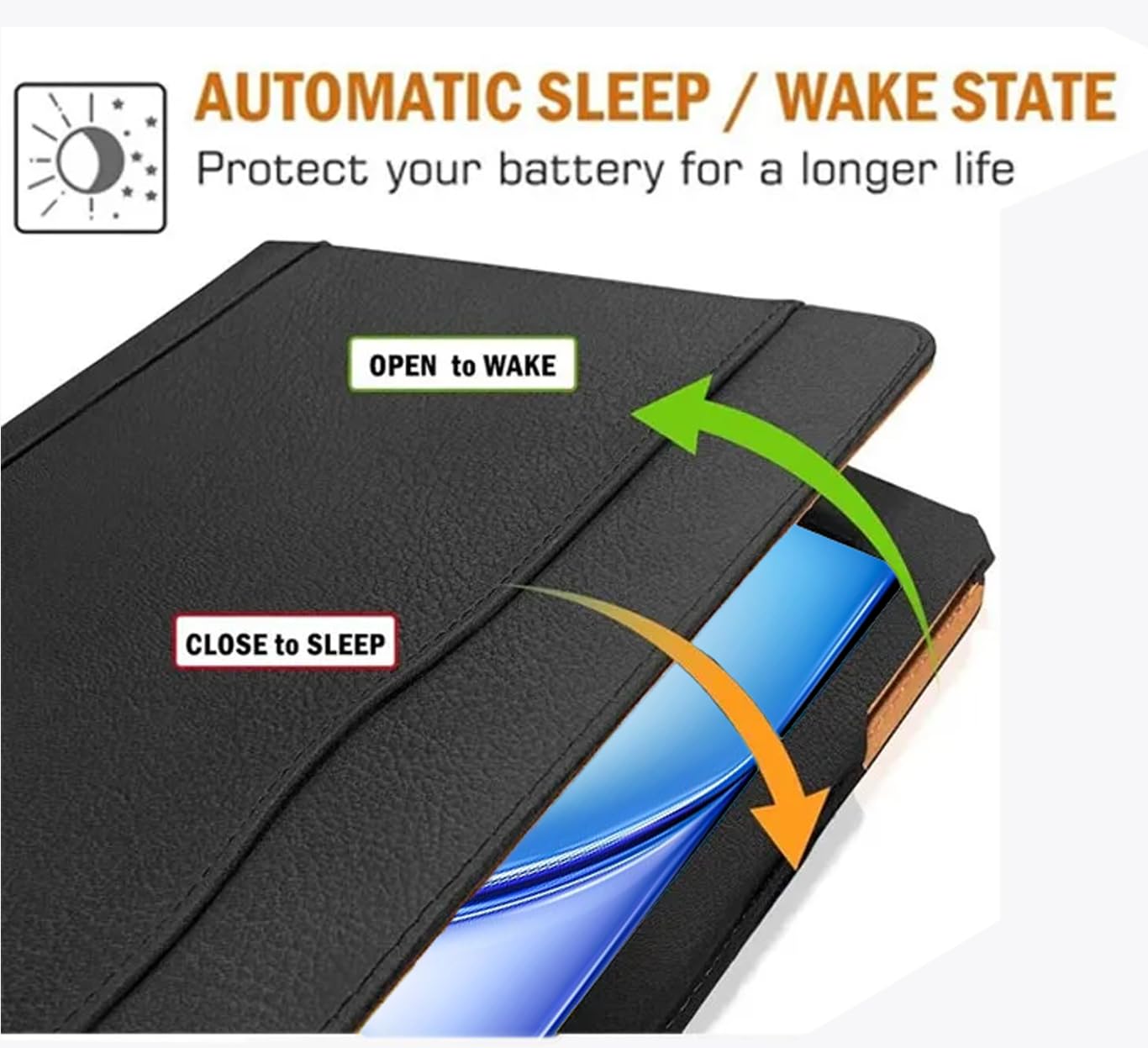 Premium Leather Case Compatible with iPad Air 11 Inch, 6th/5th/4th Generation, Black