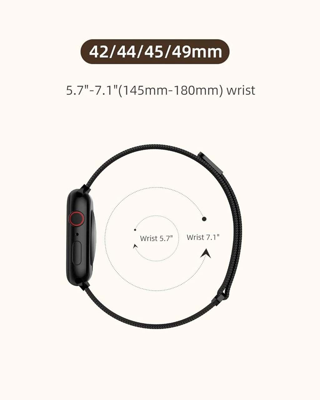 DV Milanese Strap Compatible with Apple Watch Straps 45mm 44mm 42mm Women Men, Magnetic Adjustable Band for iWatch Series 8 7 6 5 4 3 2 1 SE, Fashion Metal Strap for Smart iWatch (Black)