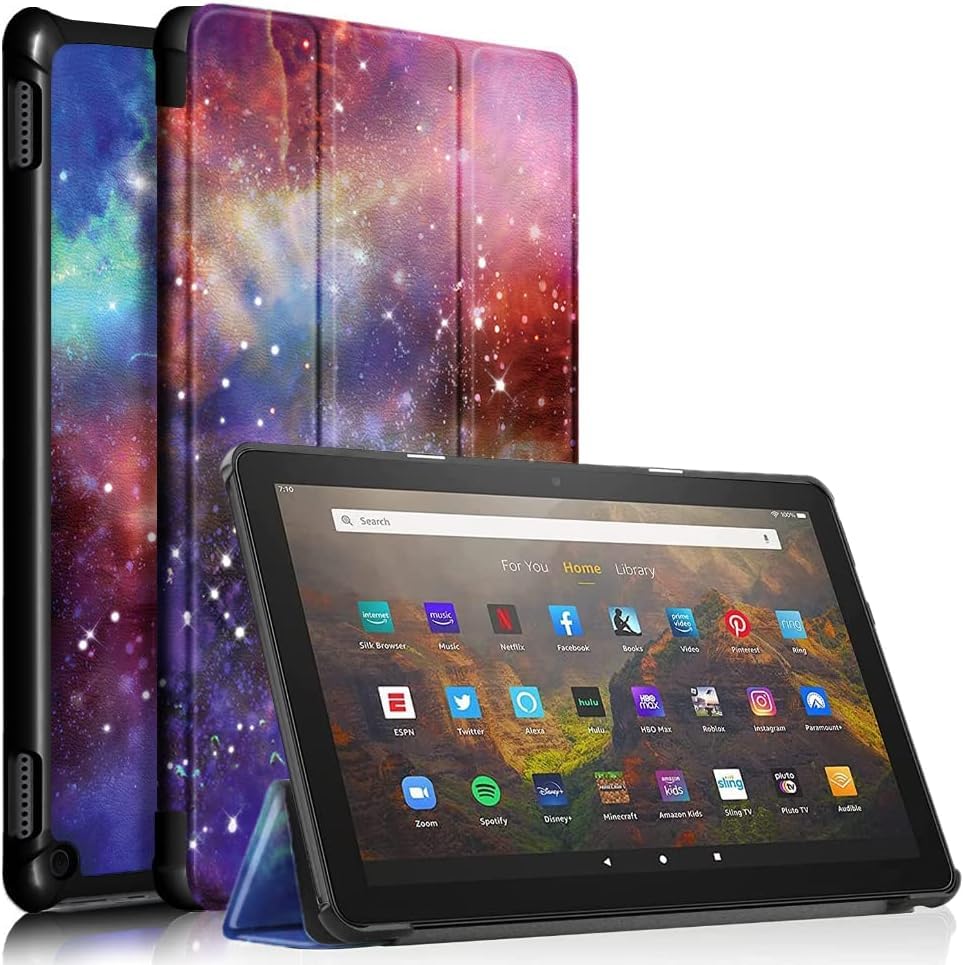 Hard Back Case for Amazon Fire HD 10 & 10 Plus Tablet, 25.4 cm, 13th/11th Generation 2023/2021, Tri-Fold Stand Cover with Auto Wake/Sleep