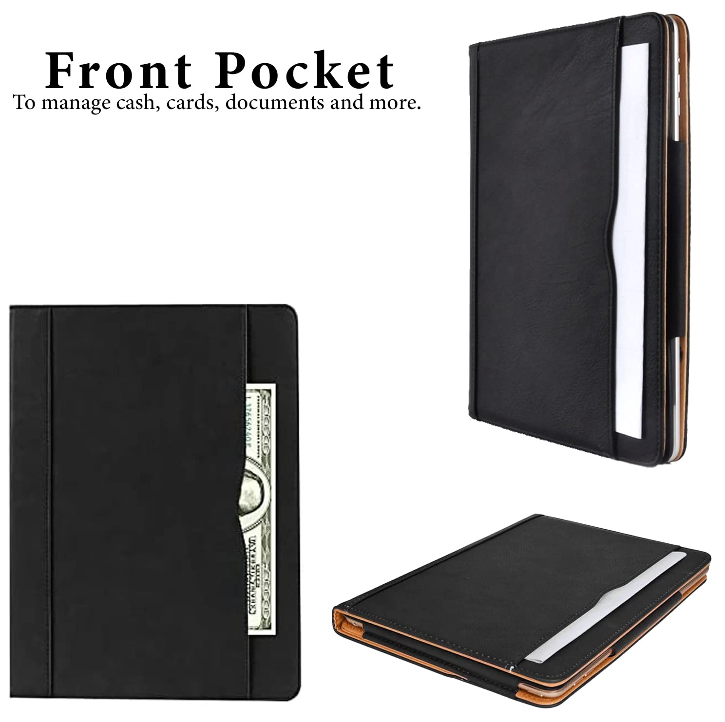 Tan Leather Case for iPad Pro 11 inch 4th/3rd/2nd/1st Generation, Smart Stand Case with Magnetic Closure and Smart Pocket, Supports Auto Sleep/Wake (2018/20/21/22)