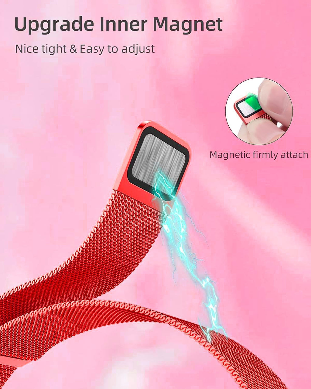 DV Milanese Strap Compatible with Apple Watch Straps 41mm 40mm 38mm Women Men, Dual Magnetic Adjustable Band for iWatch Series 8 7 6 5 4 3 2 1 SE, Fashion Metal Strap for Smart iWatch