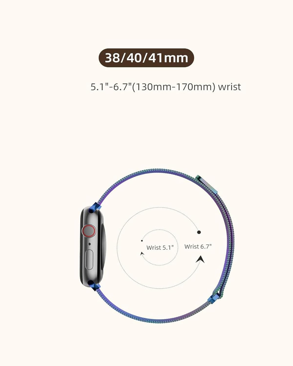 DV Milanese Strap Compatible with Apple Watch Straps 41mm 40mm 38mm Women Men, Dual Magnetic Adjustable Band for iWatch Series 8 7 6 5 4 3 2 1 SE, Fashion Metal Strap for Smart iWatch