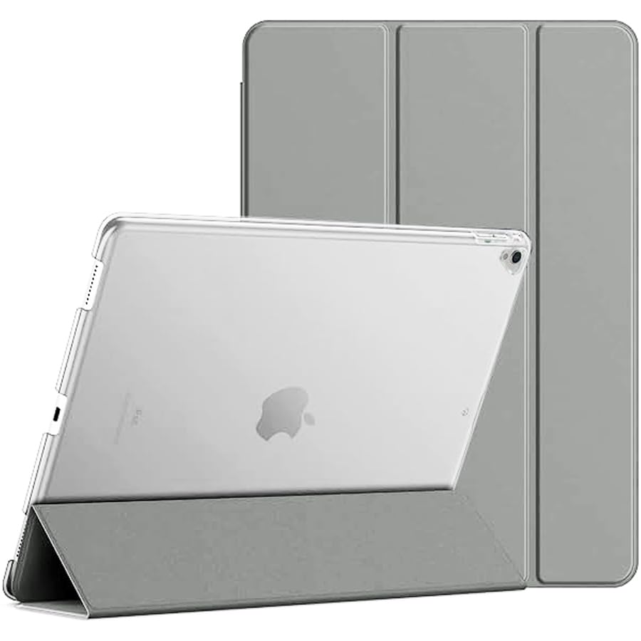 SU Case for iPad Pro 12.9 Case 2nd Generation 2017/1st Generation 2015(Model: A1584 A1652 A1670 A1671 A1821), Ultra Slim Lightweight Stand Smart Case with Translucent Frosted Back Cover