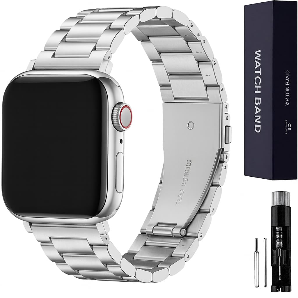 Metal Band Compatible with Apple Watch Strap 49mm 46mm 45mm 44mm 42mm 41mm 40mm 38mm, Steel Watch Band for iWatch Ultra3/2/1 SE3/SE2/SE Series S11/10/9/8/7/6/5/4/3/2/1