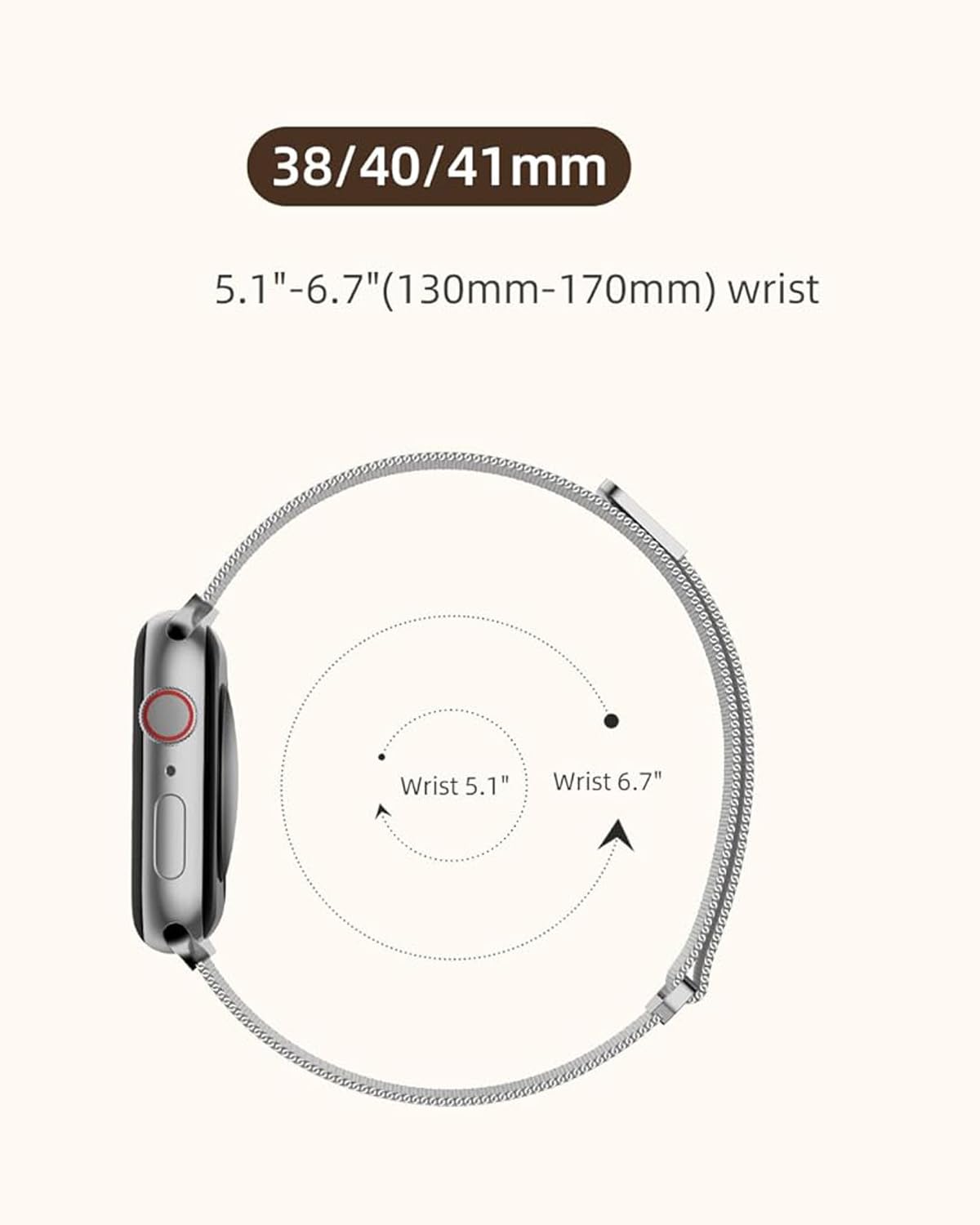 DV Milanese Strap Compatible with Apple Watch Straps 41mm 40mm 38mm Women Men, Dual Magnetic Adjustable Band for iWatch Series 8 7 6 5 4 3 2 1 SE, Fashion Metal Strap for Smart iWatch